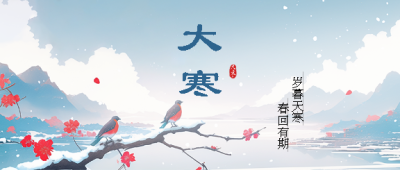 大寒时节动漫风格微信公众号首图