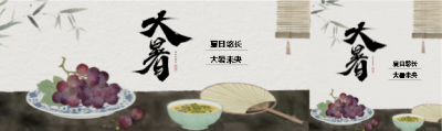 大暑节气国风简约公众号封面图