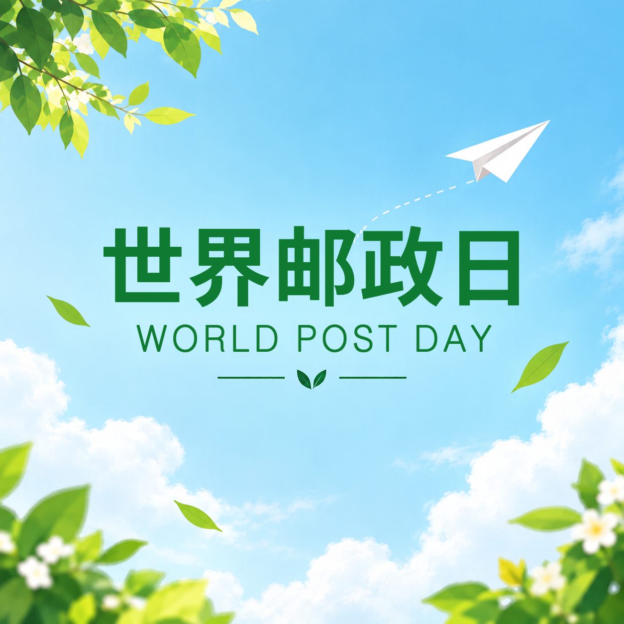 清新蓝天世界邮政日微信公众号次图