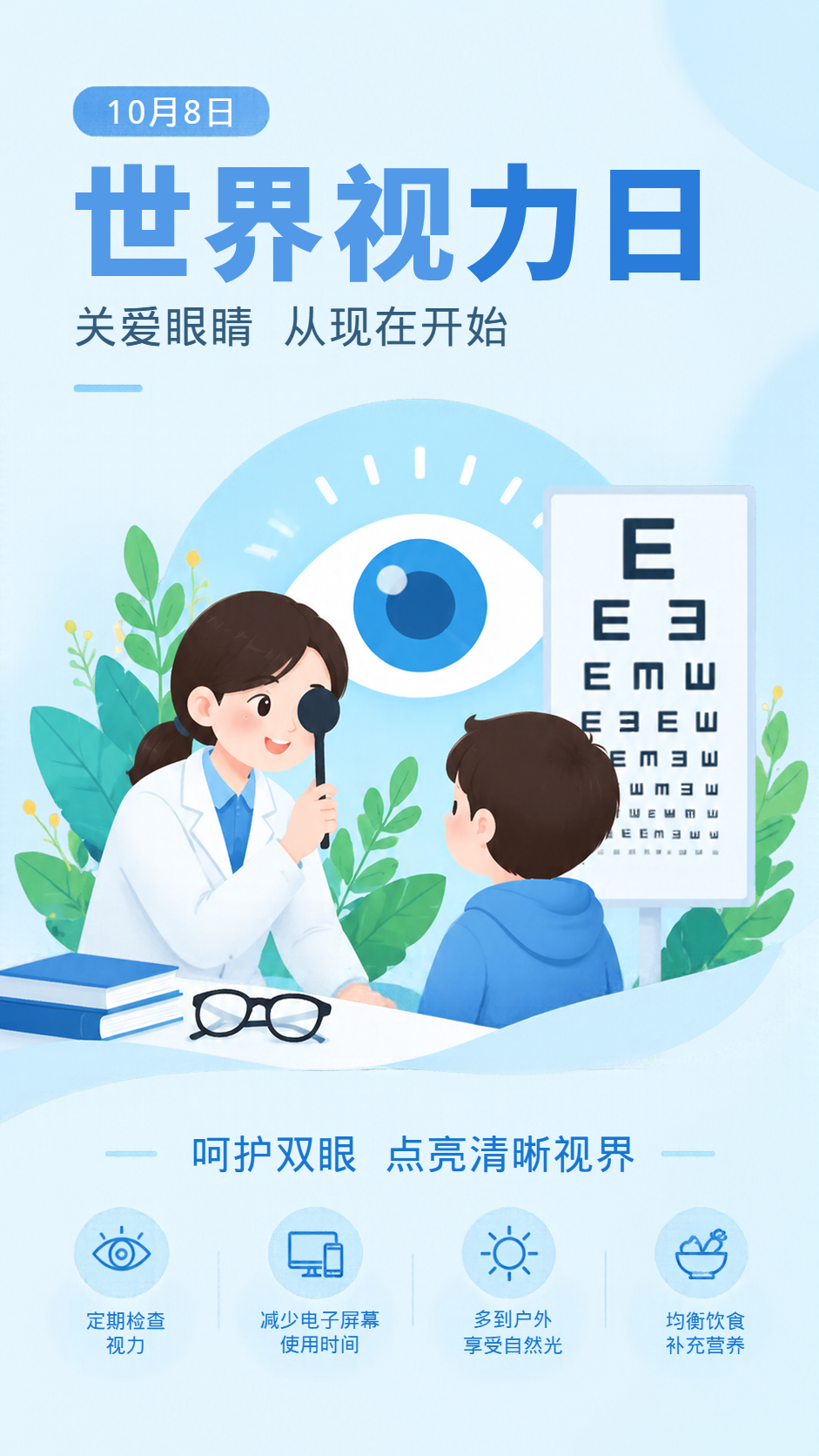 科学用眼守护好视力手机海报