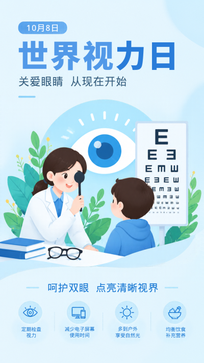 科学用眼守护好视力手机海报