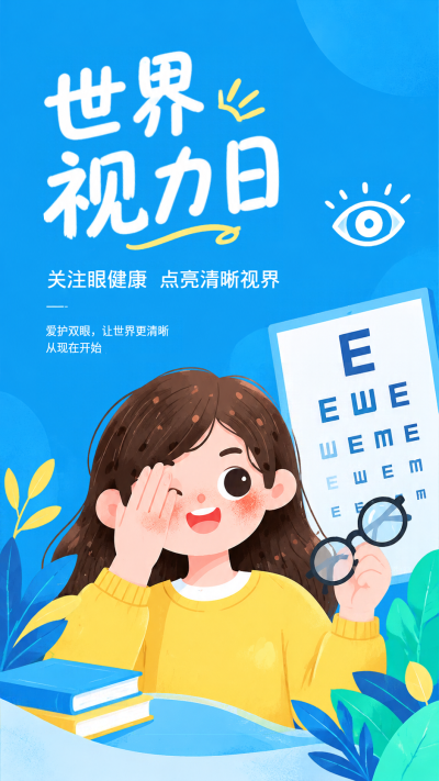 世界视力日点亮视界手机海报