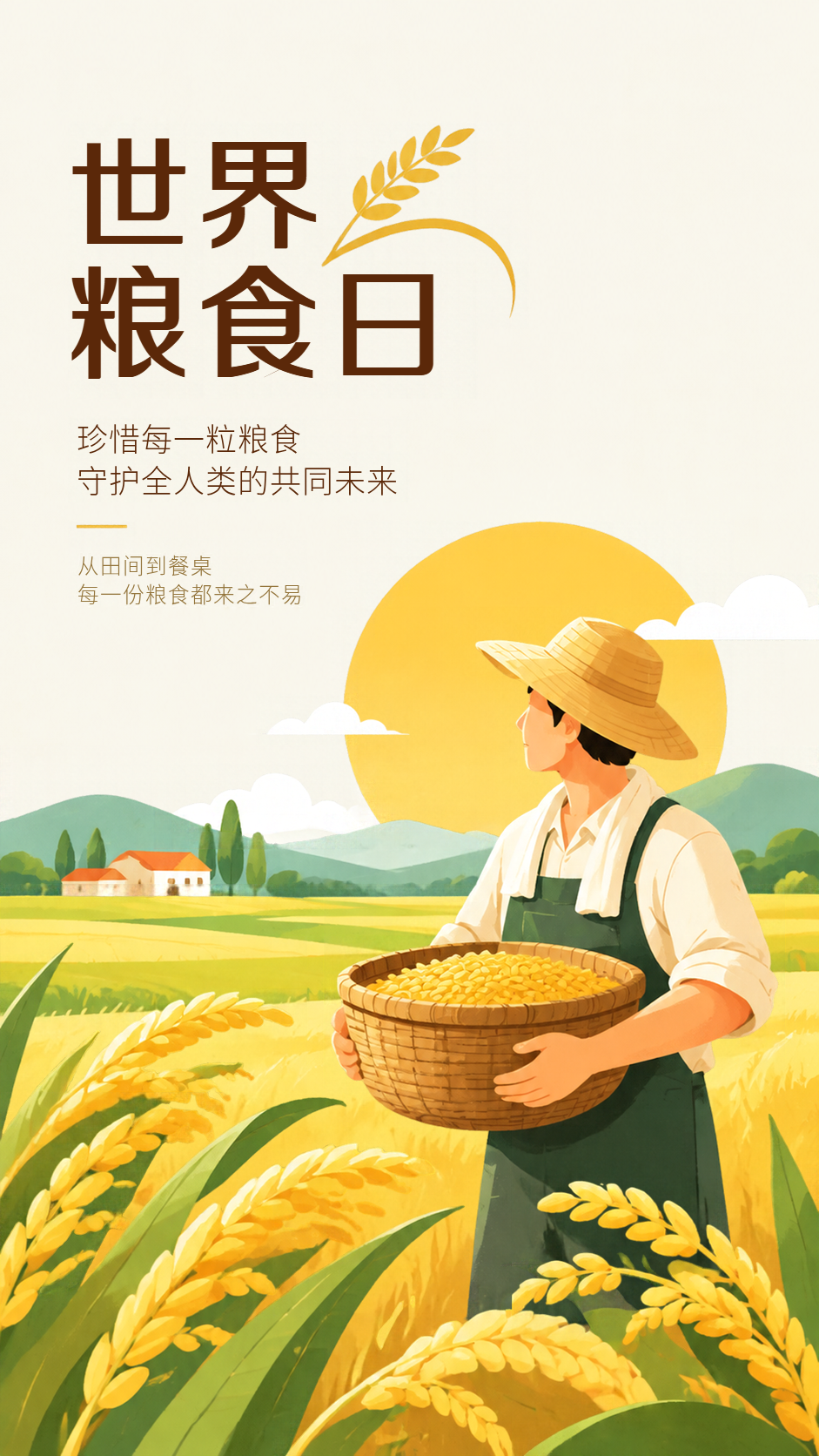 粮食来之不易珍惜每一粒米手机海报