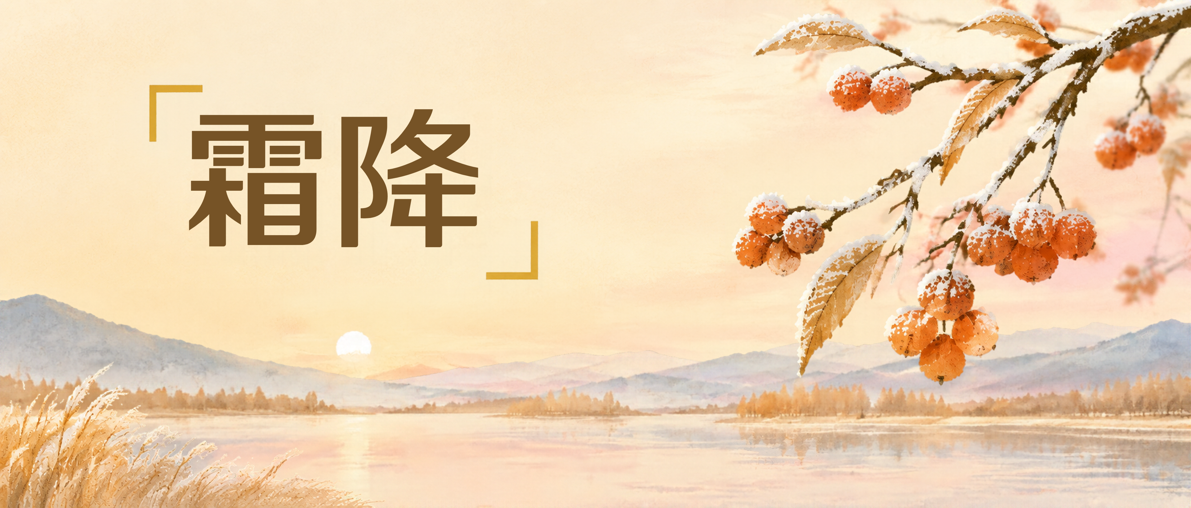 霜降寒生暮江凝晓微信公众号首图
