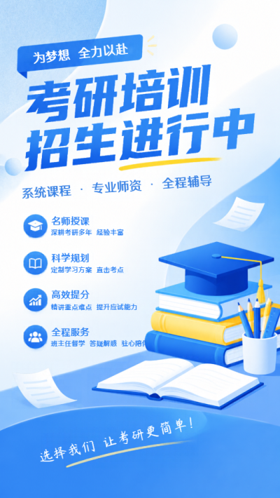 考研冲刺提分培训手机海报
