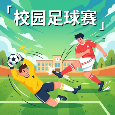 校园足球赛卡通风微信公众号次图