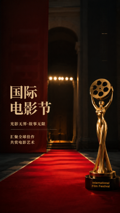 国际电影节故事永续高级感手机海报