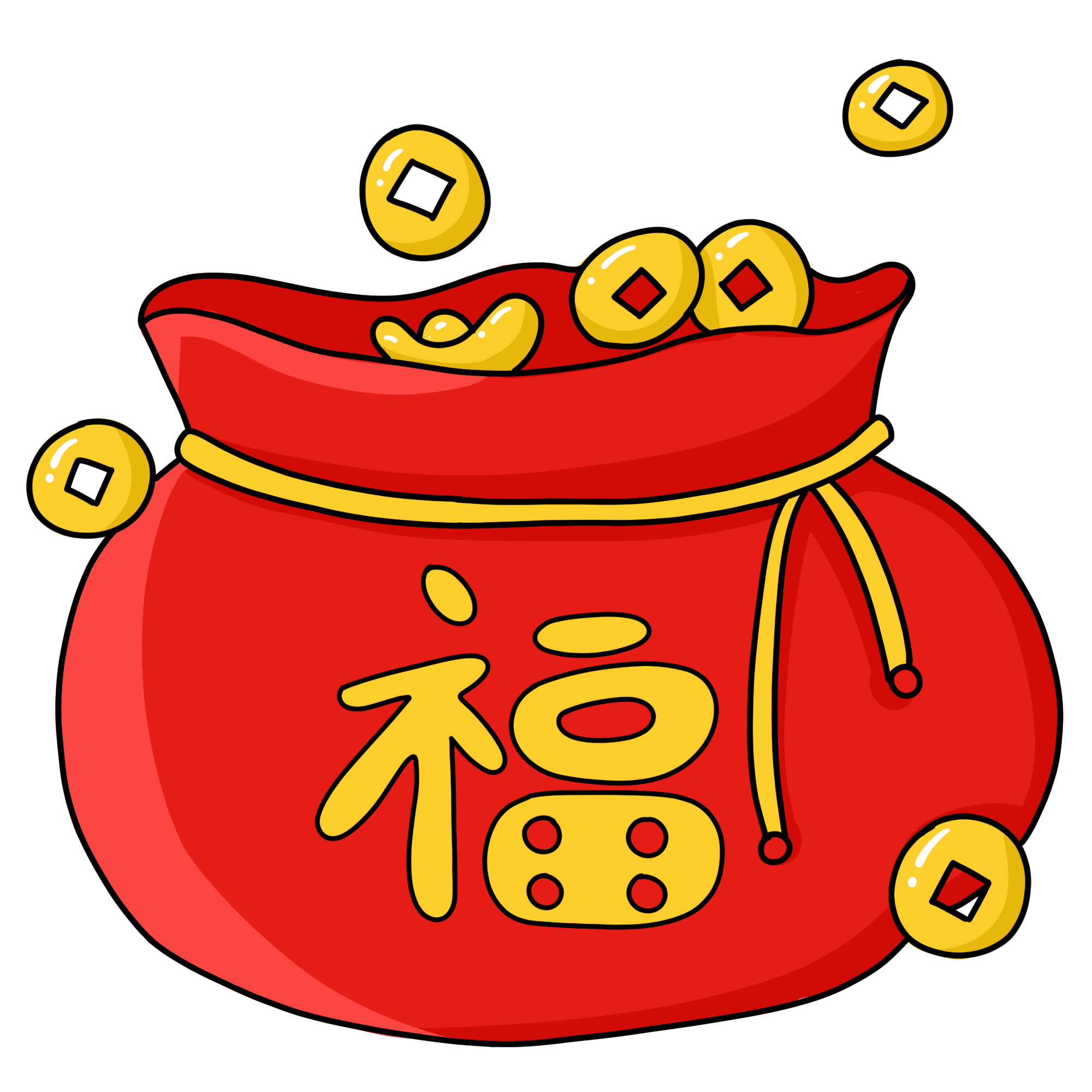 金币福袋图片绘画作品如何绘制?