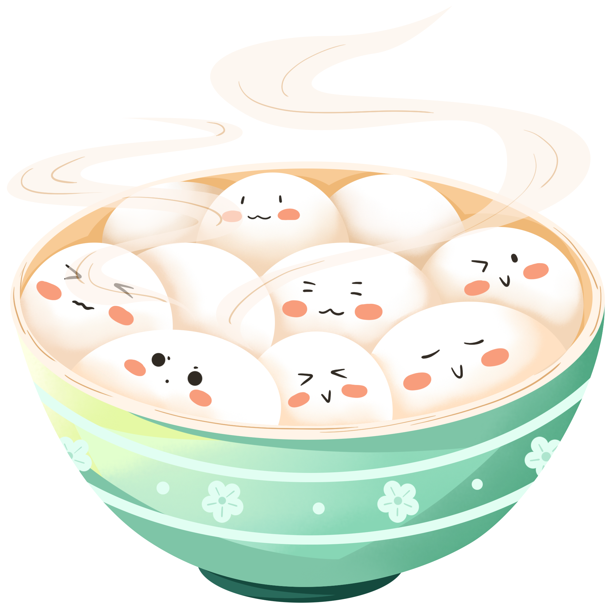 汤圆图片插画简笔画创作方法！快速制作技巧！