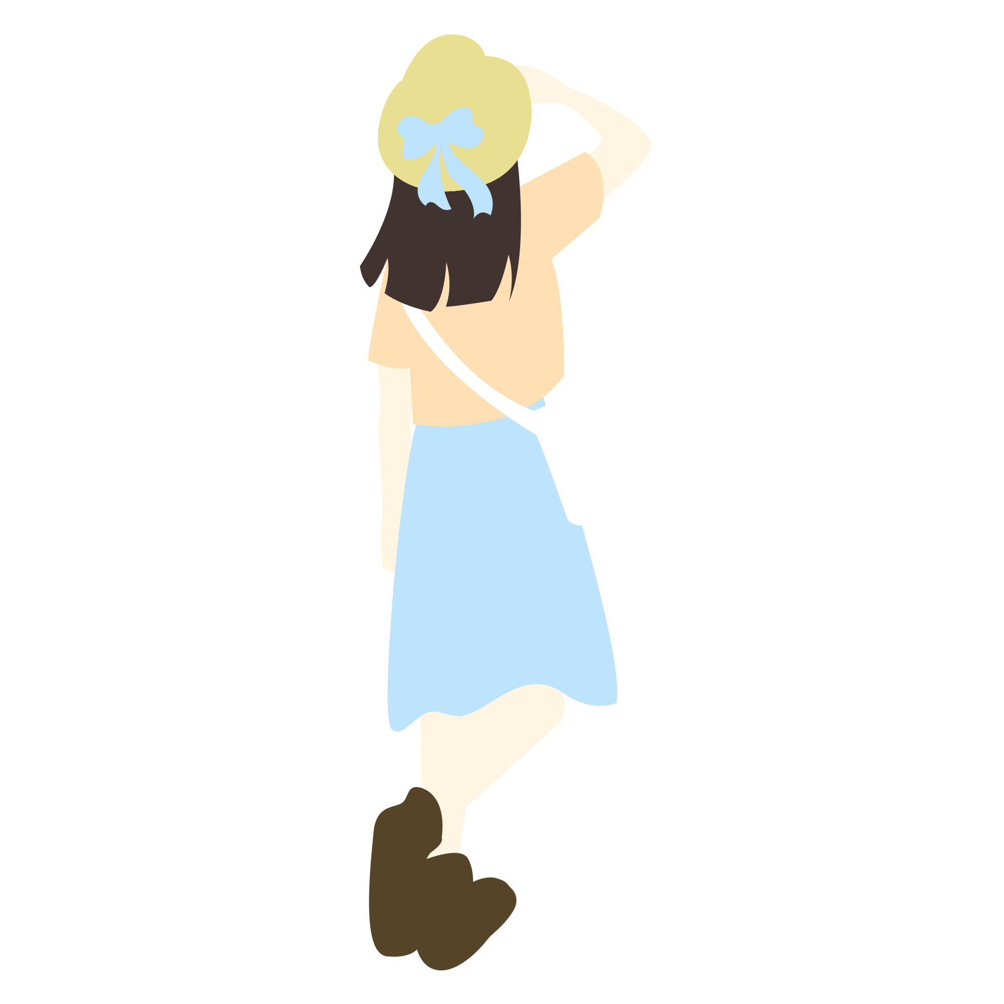 郊游女孩背影插画图片制作技巧！