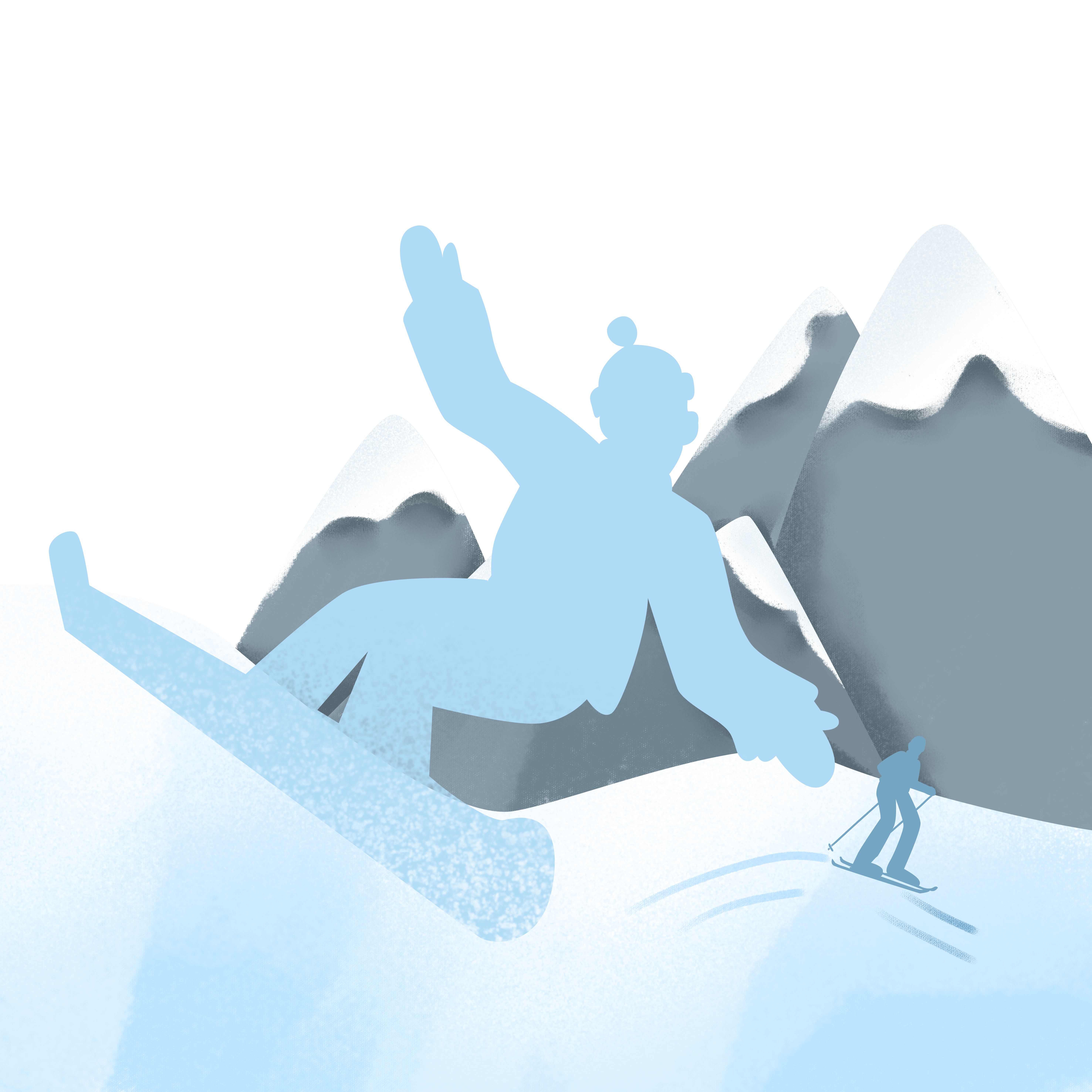 滑雪插画图片制作方法